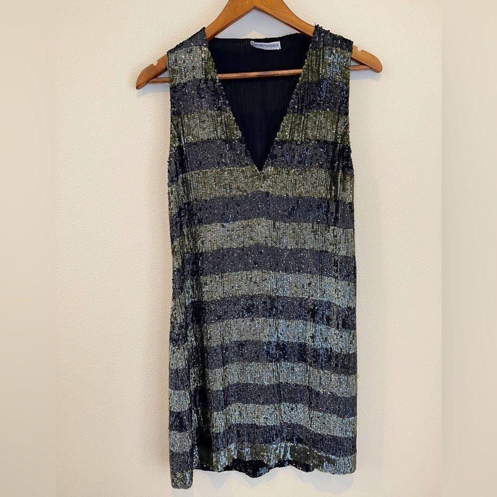 RARE ARMANI VINTAGE DESIGNER SEQUINS WOMENS DRESS MADE IN ITALY SIZE 44(8 US)